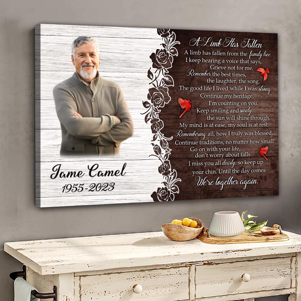 A Limb Has Fallen From The Family Tree Poem - Custom Canvas Poster - Cardinal Remembrance Gifts - Image 5