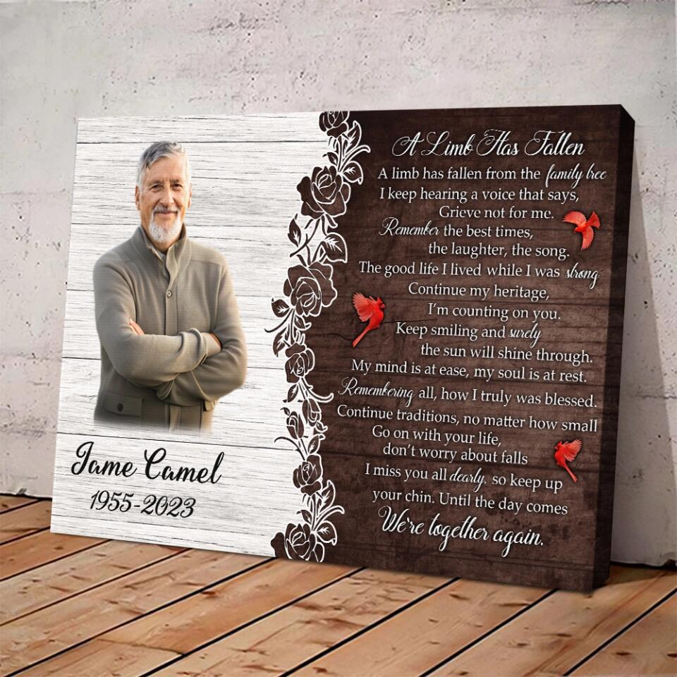 A Limb Has Fallen From The Family Tree Poem - Custom Canvas Poster - Cardinal Remembrance Gifts - Image 6