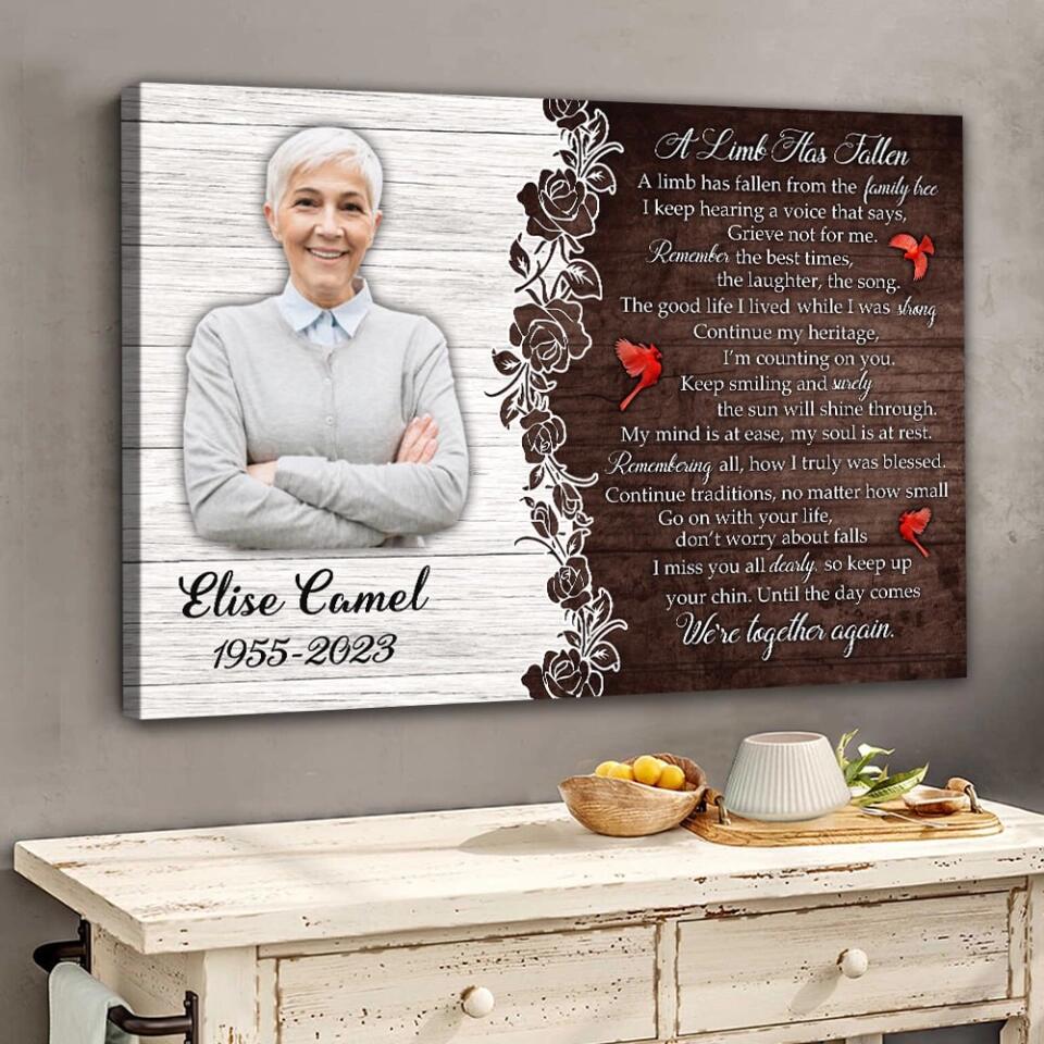 A Limb Has Fallen From The Family Tree Poem - Custom Canvas Poster - Cardinal Remembrance Gifts - Image 8