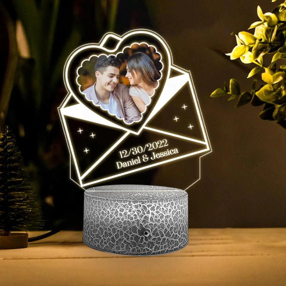 Personalized Valentine Gifts - A Love Letter From Lover - Personalized Upload Photo Printed Night Light - Image 3