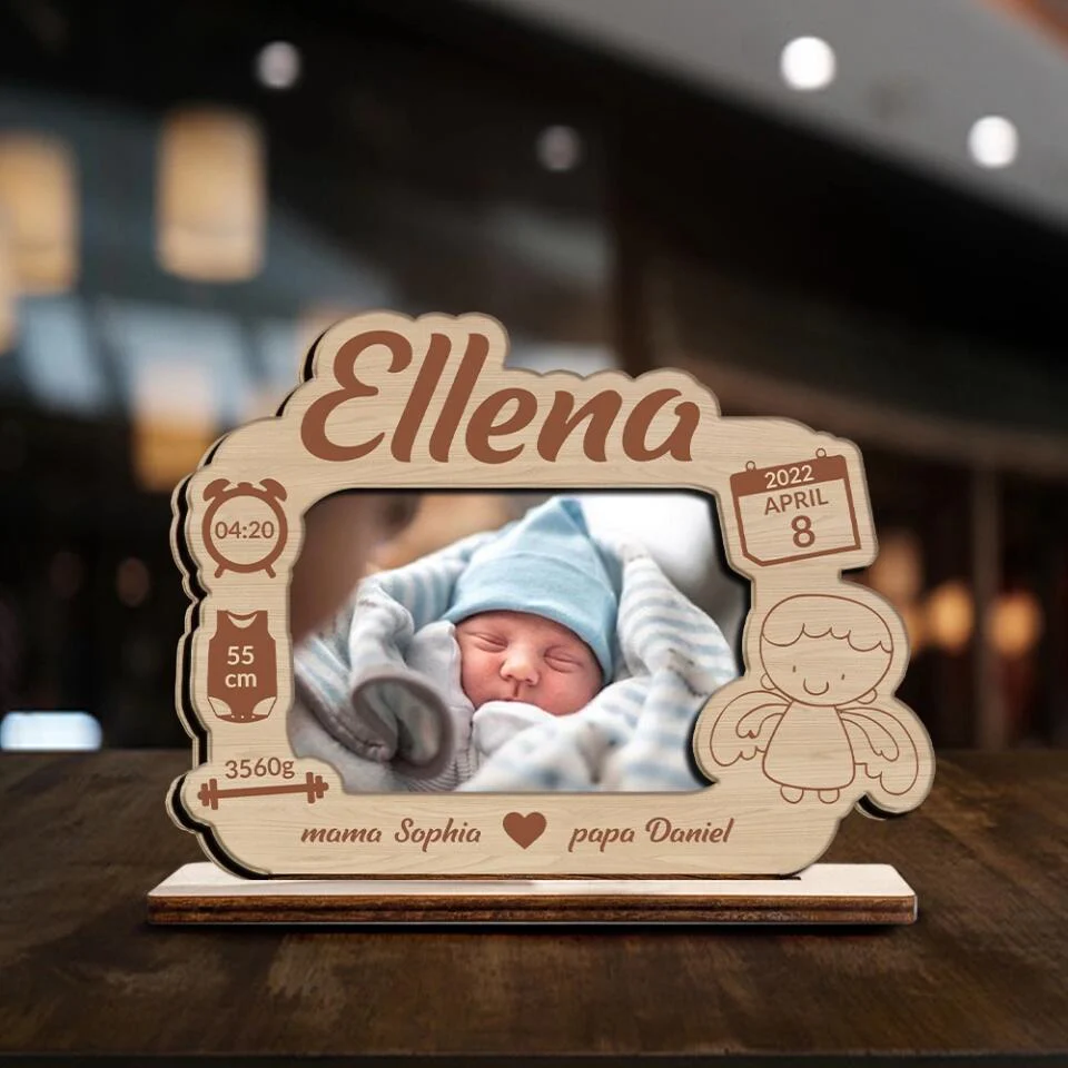 A Lovely New Born Baby - Personalized Upload Photo Wooden Plaque - Best Gift For Baby For Daughter For Son From Parent Anniversary Gift - 212IHNNPWP981 - Image 3