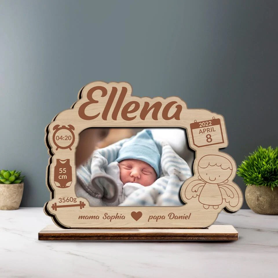 A Lovely New Born Baby - Personalized Upload Photo Wooden Plaque - Best Gift For Baby For Daughter For Son From Parent Anniversary Gift - 212IHNNPWP981 - Image 4