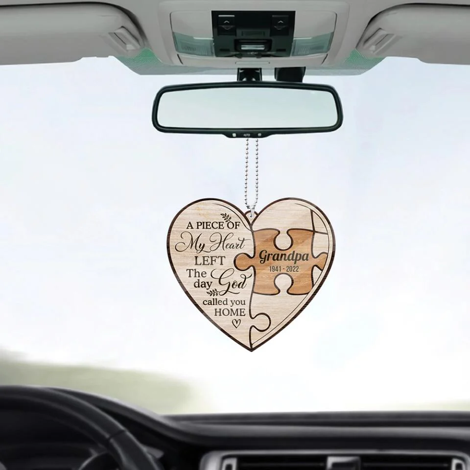 A Piece Of My Heart Left Custom Wooden Ornament Memorial Gift - Image 3
