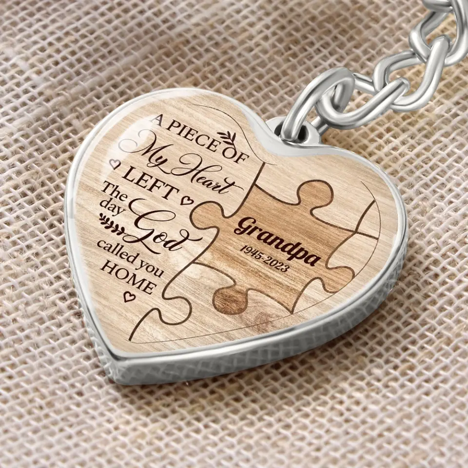 A Piece Of My Heart Personalized Heart Keychain Memorial Gift - Image 6