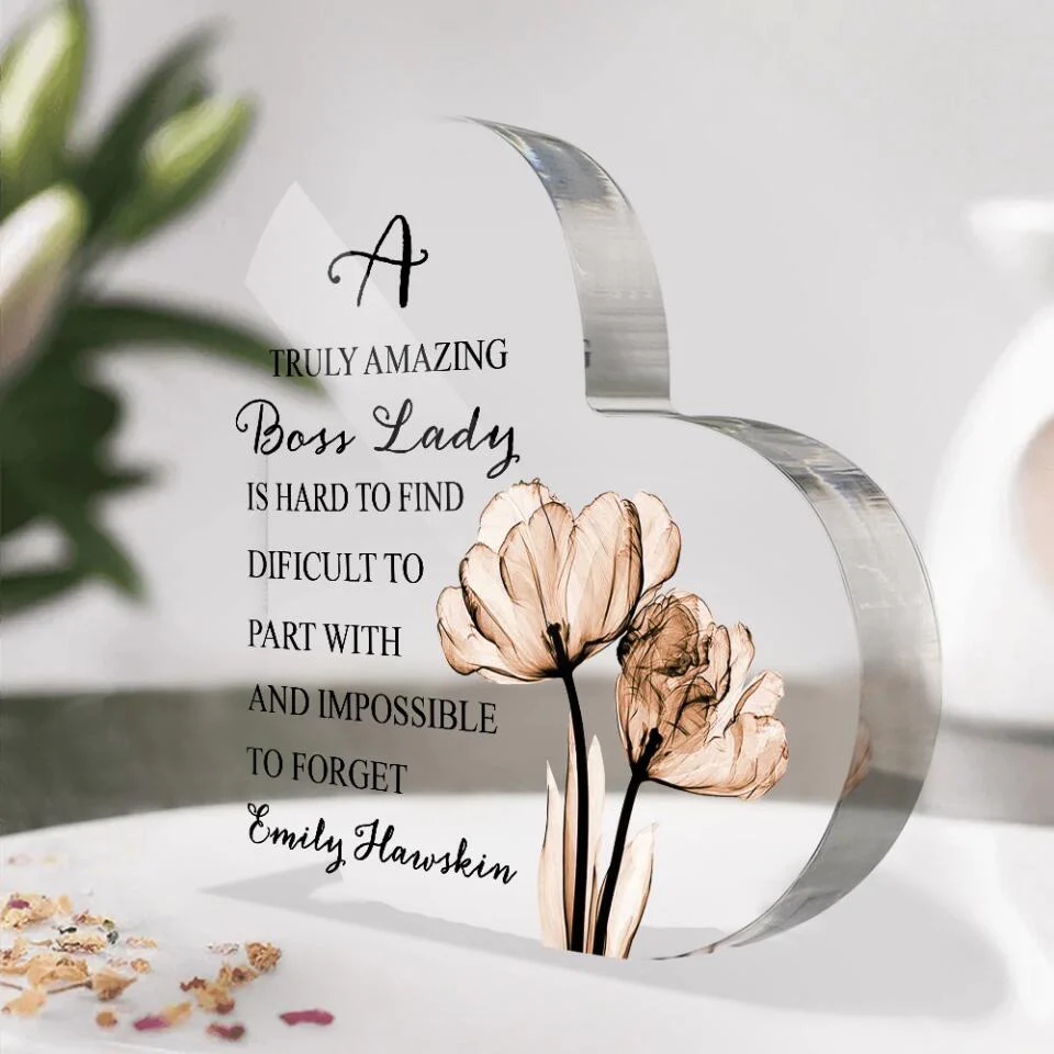A Truly Amazing Boss Is Hard To Find - Custom Name Heart Acrylic Plaque - Best Gift For Your Lady Boss - 212IHPVSAP494 - Image 6