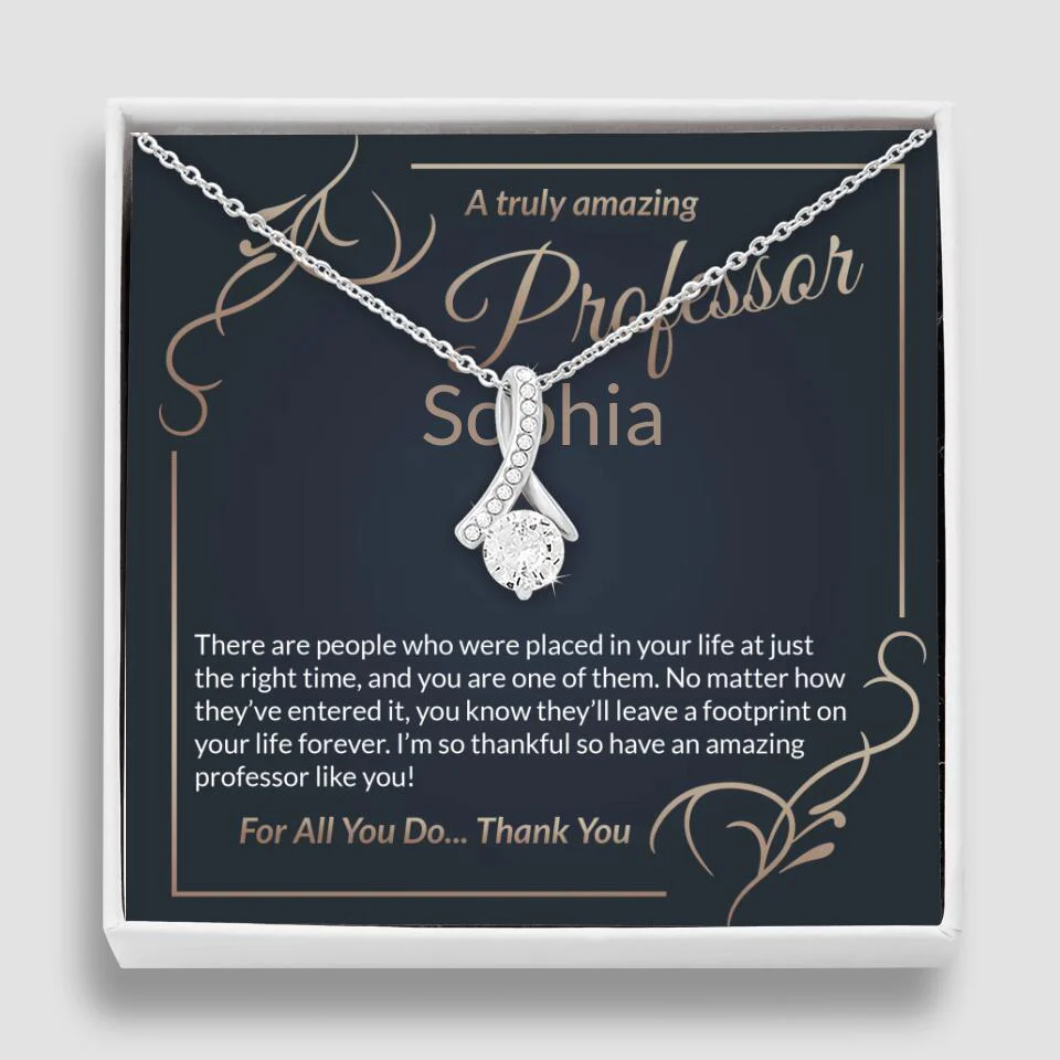 A Truly Amazing Professor, For All You Do Thank You - Custom Name Necklace - Image 10