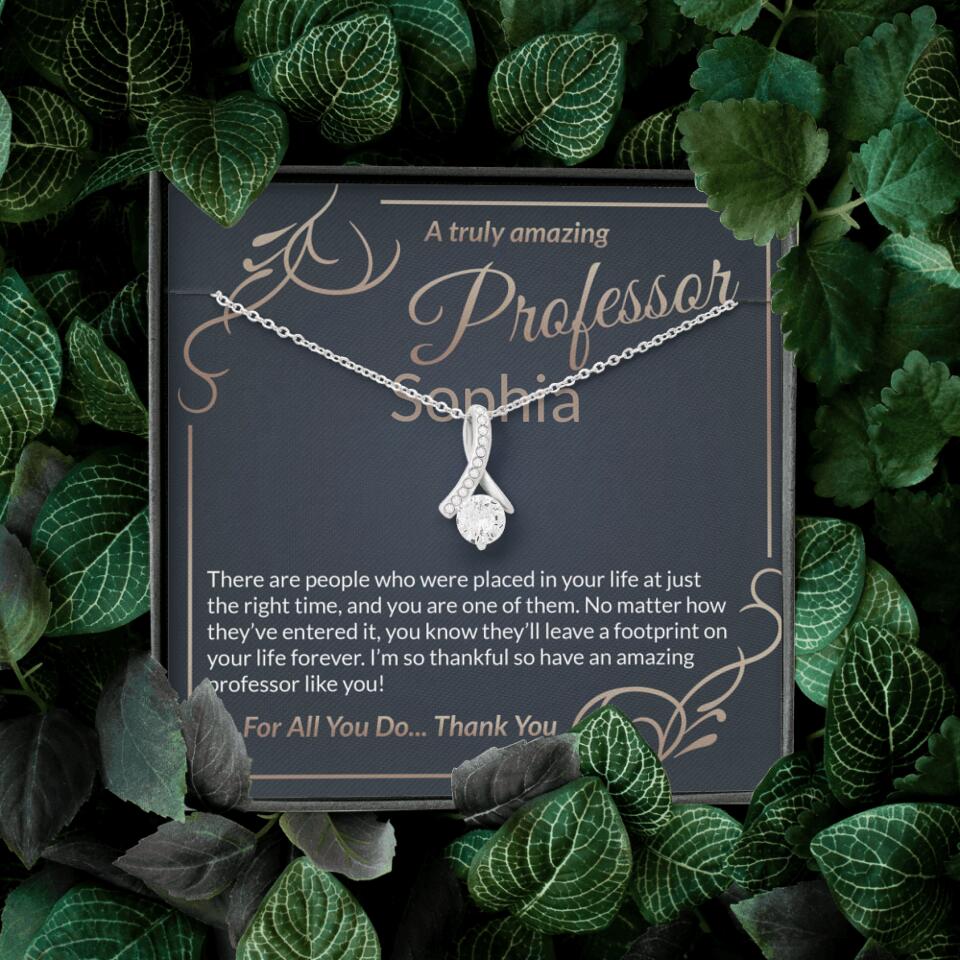 A Truly Amazing Professor, For All You Do Thank You - Custom Name Necklace - Image 12