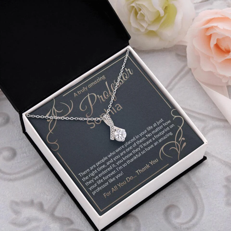 A Truly Amazing Professor, For All You Do Thank You - Custom Name Necklace - Image 13