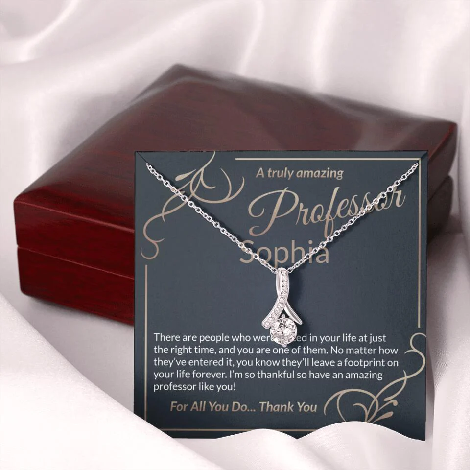 A Truly Amazing Professor, For All You Do Thank You - Custom Name Necklace - Image 17
