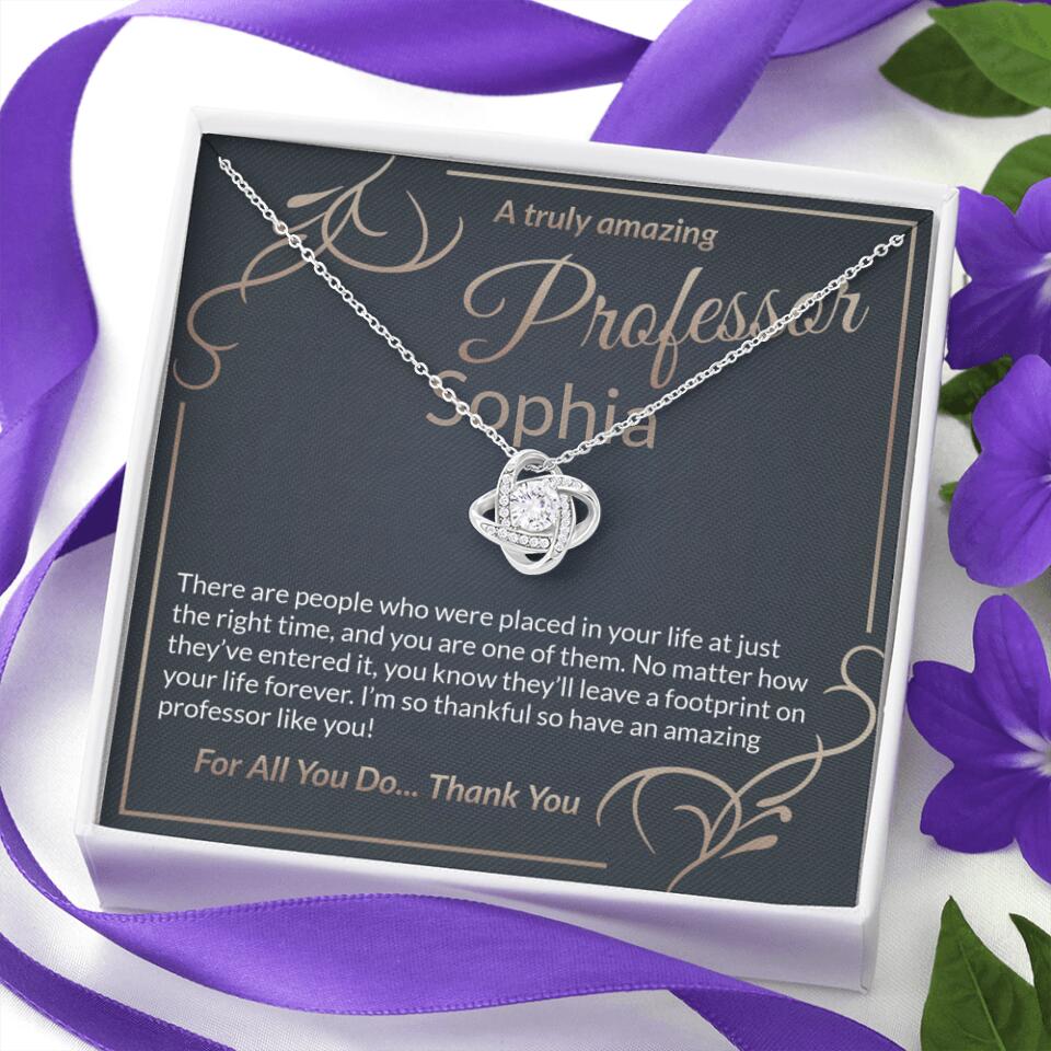 A Truly Amazing Professor, For All You Do Thank You - Custom Name Necklace - Image 3