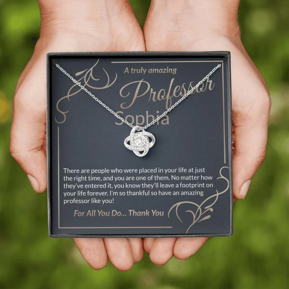 A Truly Amazing Professor, For All You Do Thank You - Custom Name Necklace - Image 4
