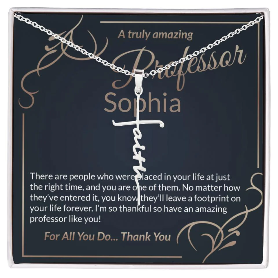 A Truly Amazing Professor, For All You Do Thank You - Custom Name Necklace - Image 42