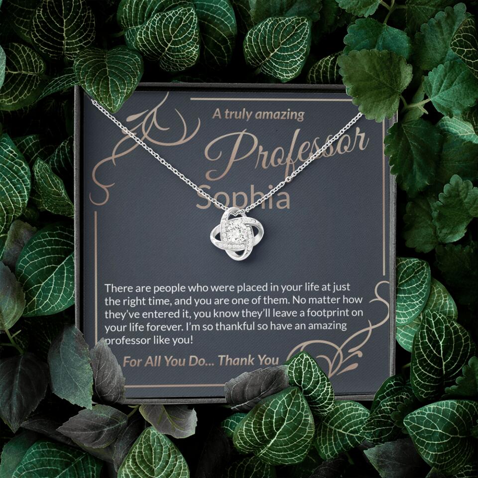 A Truly Amazing Professor, For All You Do Thank You - Custom Name Necklace - Image 5