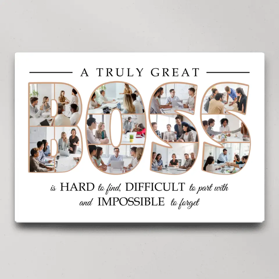 A Truly Great Boss Is Hard To Find - Custom Canvas Poster Wall Art - Thank You, Appreciation Gift For Boss from Employees - Image 2