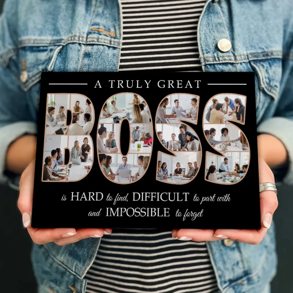 A Truly Great Boss Is Hard To Find - Custom Canvas Poster Wall Art - Thank You, Appreciation Gift For Boss from Employees - Image 5