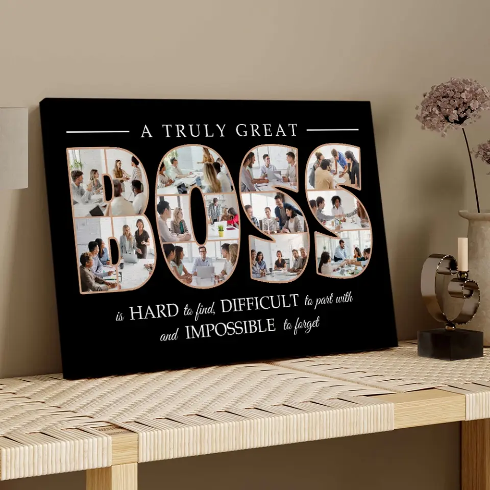 A Truly Great Boss Is Hard To Find - Custom Canvas Poster Wall Art - Thank You, Appreciation Gift For Boss from Employees - Image 7