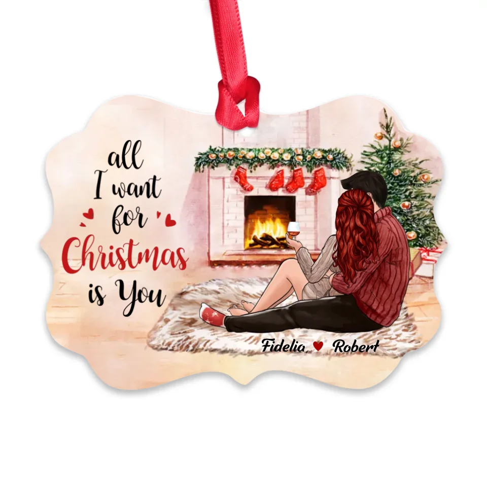 All I Want For Christmas Is You - Personalized Ornament - Gift For Couple Christmas - Image 2