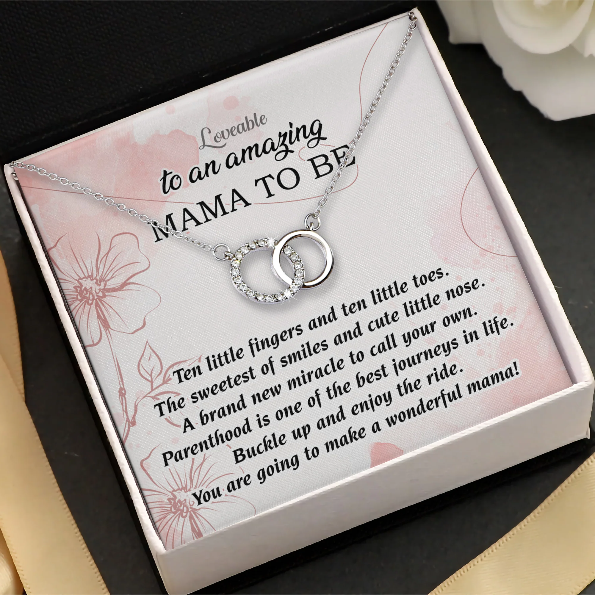 To an Amazing Mama to be White Gold necklace