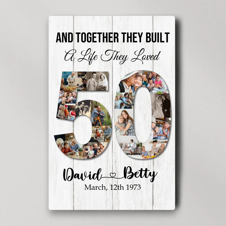 And Together They Built A Life They Loved - Custom Canvas Poster - 50th Anniversary Gift For Couples - Image 4