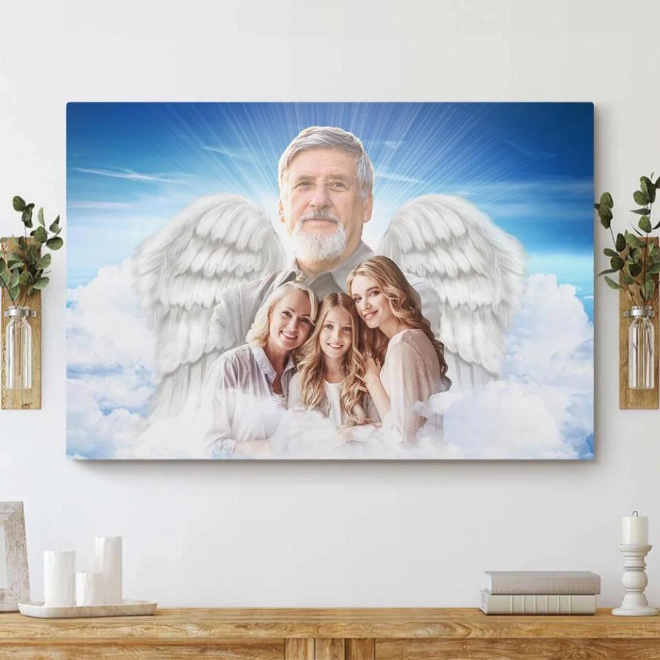 Angel Wings Loss Husband Custom Canvas Poster Memorial Gifts - Image 3