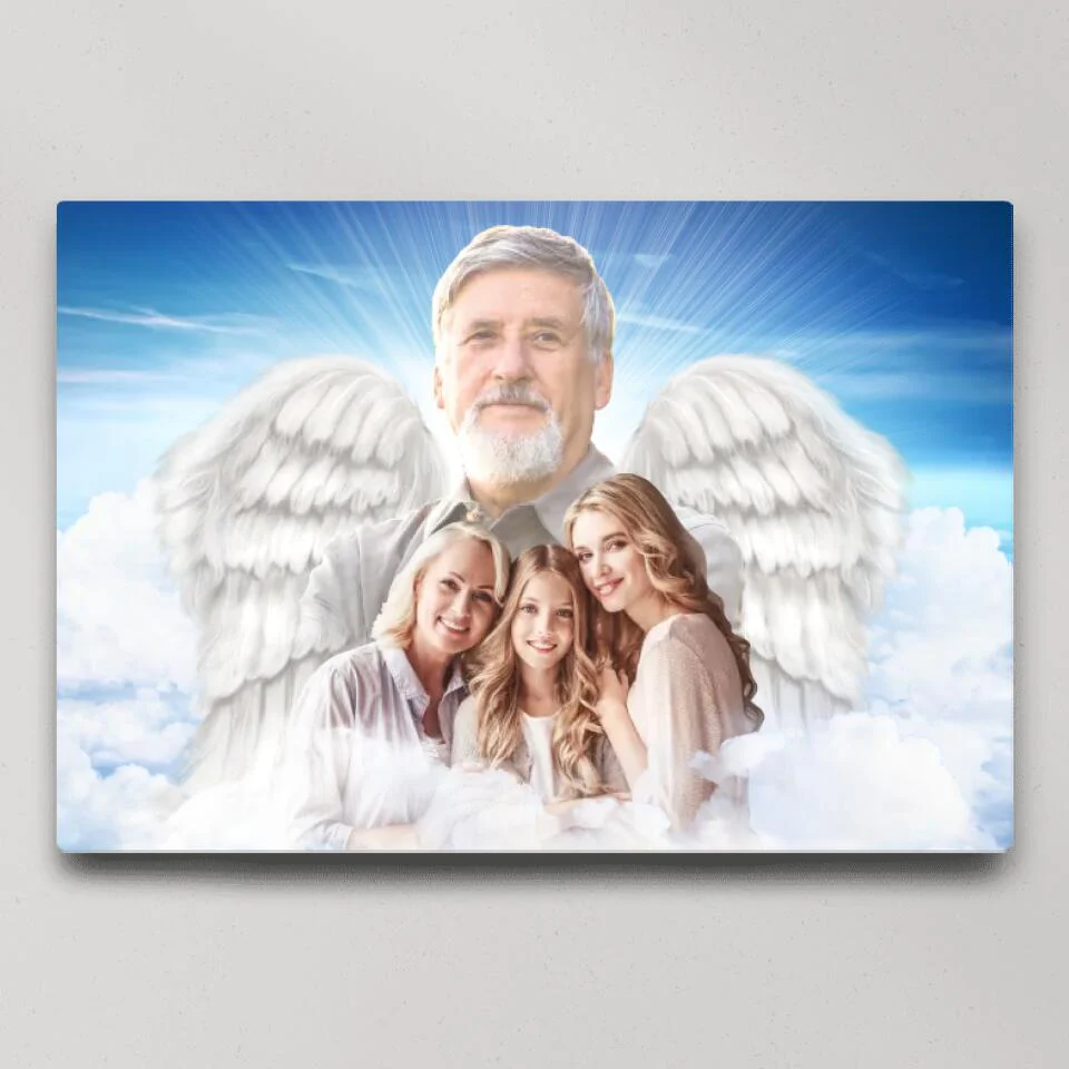 Angel Wings Loss Husband Custom Canvas Poster Memorial Gifts - Image 4