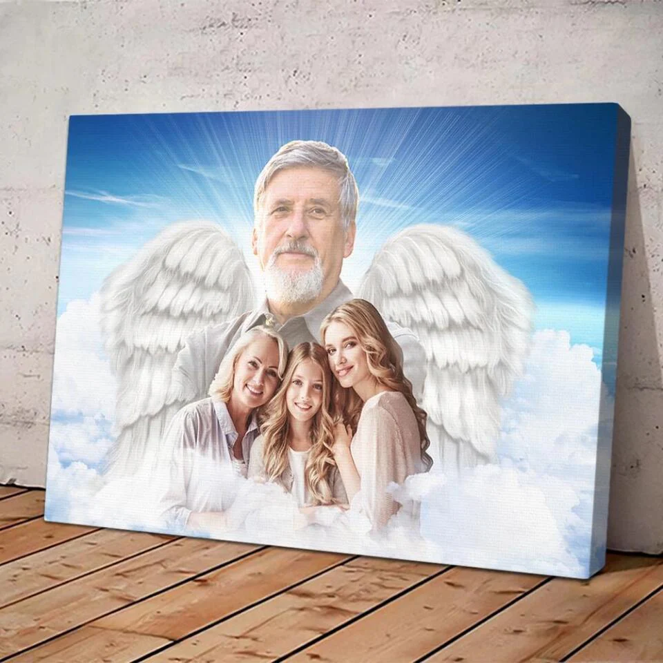 Angel Wings Loss Husband Custom Canvas Poster Memorial Gifts - Image 5