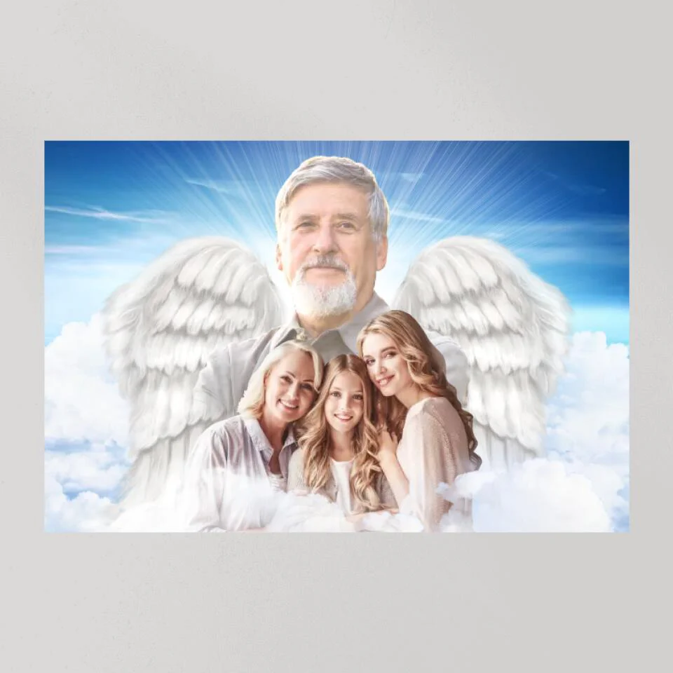 Angel Wings Loss Husband Custom Canvas Poster Memorial Gifts - Image 7