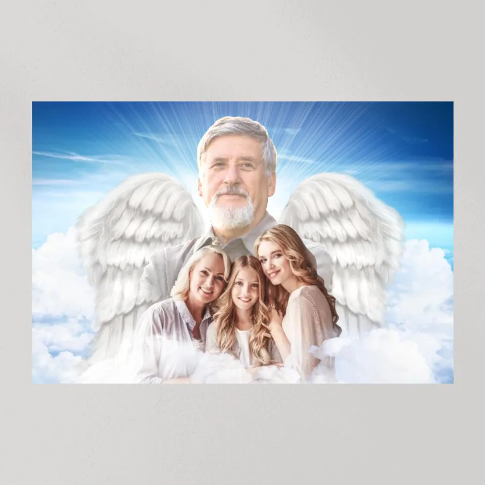 Angel Wings Loss Husband Custom Canvas Poster Memorial Gifts - Image 8
