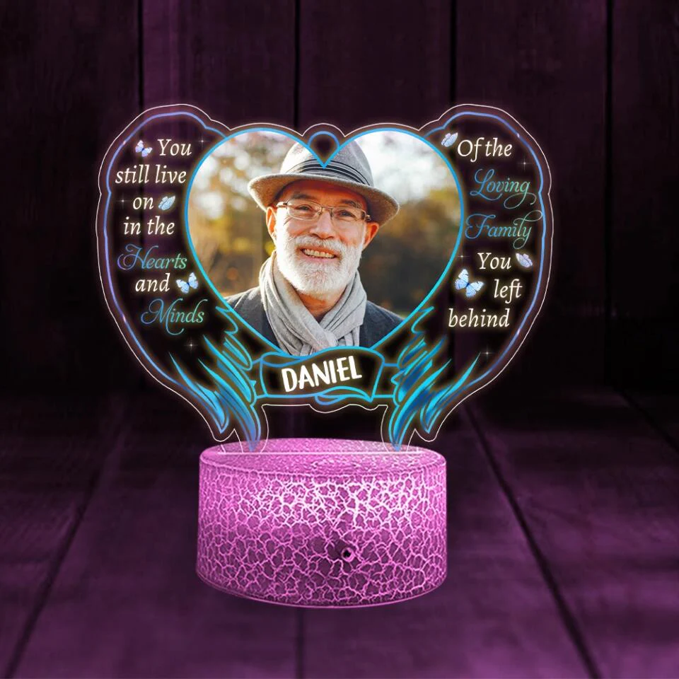 Angel You Still Live on in the Hearts and Minds Personalized LED Light - Image 4