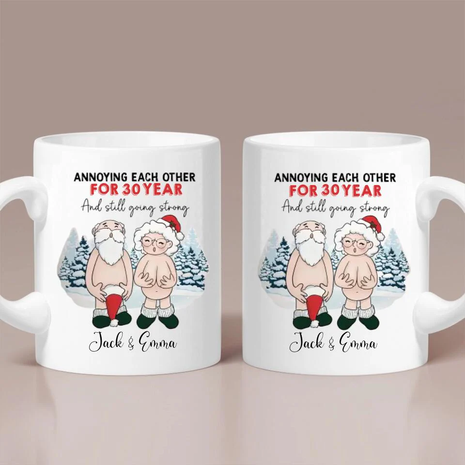 Annoying Each Other and Still Go Strong, Custom Accent Mug for Older Parents, Funny Christmas Couple Gifts - Image 3