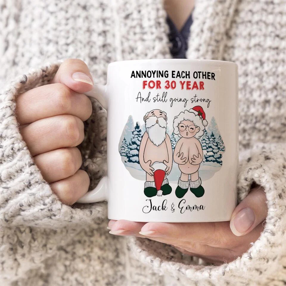 Annoying Each Other and Still Go Strong, Custom Accent Mug for Older Parents, Funny Christmas Couple Gifts - Image 5