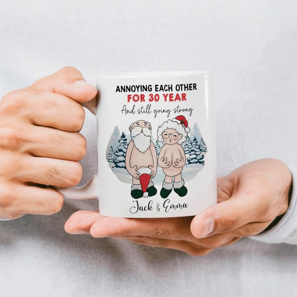 Annoying Each Other and Still Go Strong, Custom Accent Mug for Older Parents, Funny Christmas Couple Gifts - Image 6
