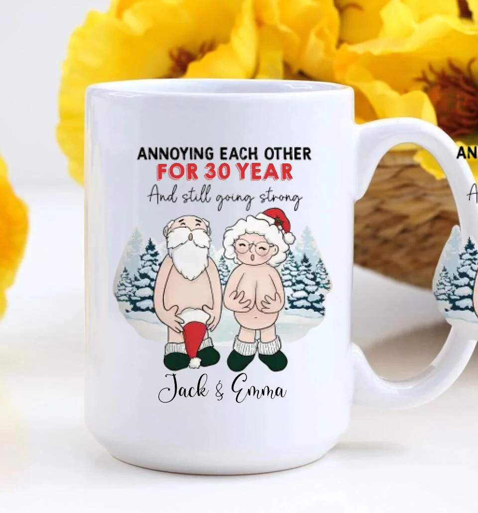 Annoying Each Other and Still Go Strong, Custom Accent Mug for Older Parents, Funny Christmas Couple Gifts - Image 8