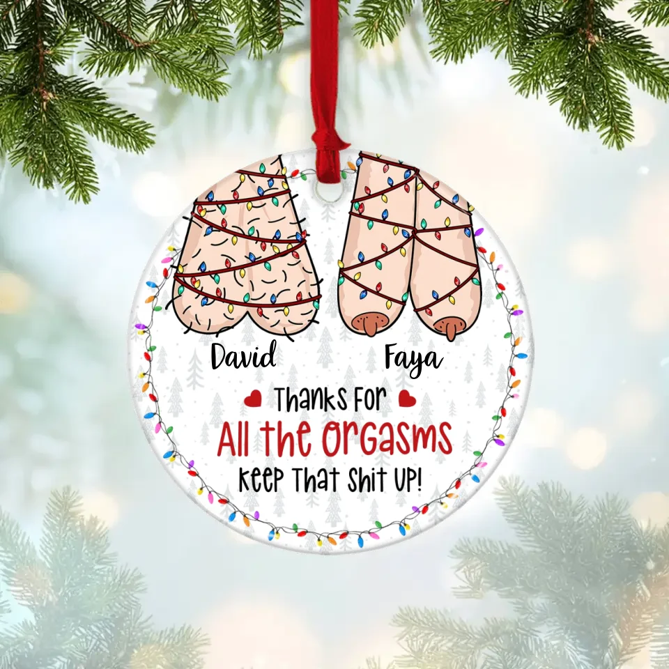 Annoying Each Other For Many Years - Circle Ceramic Ornament - Gift For Couples Christmas - Image 2