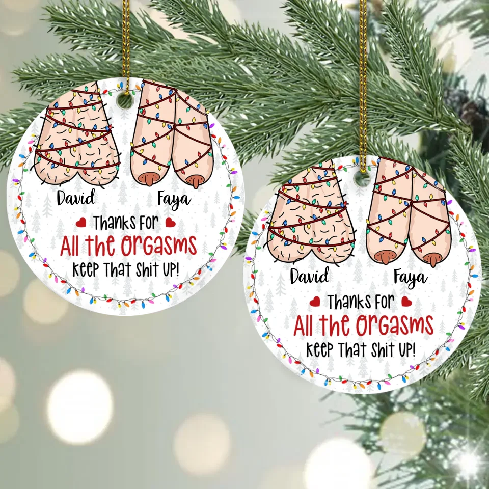 Annoying Each Other For Many Years - Circle Ceramic Ornament - Gift For Couples Christmas - Image 3