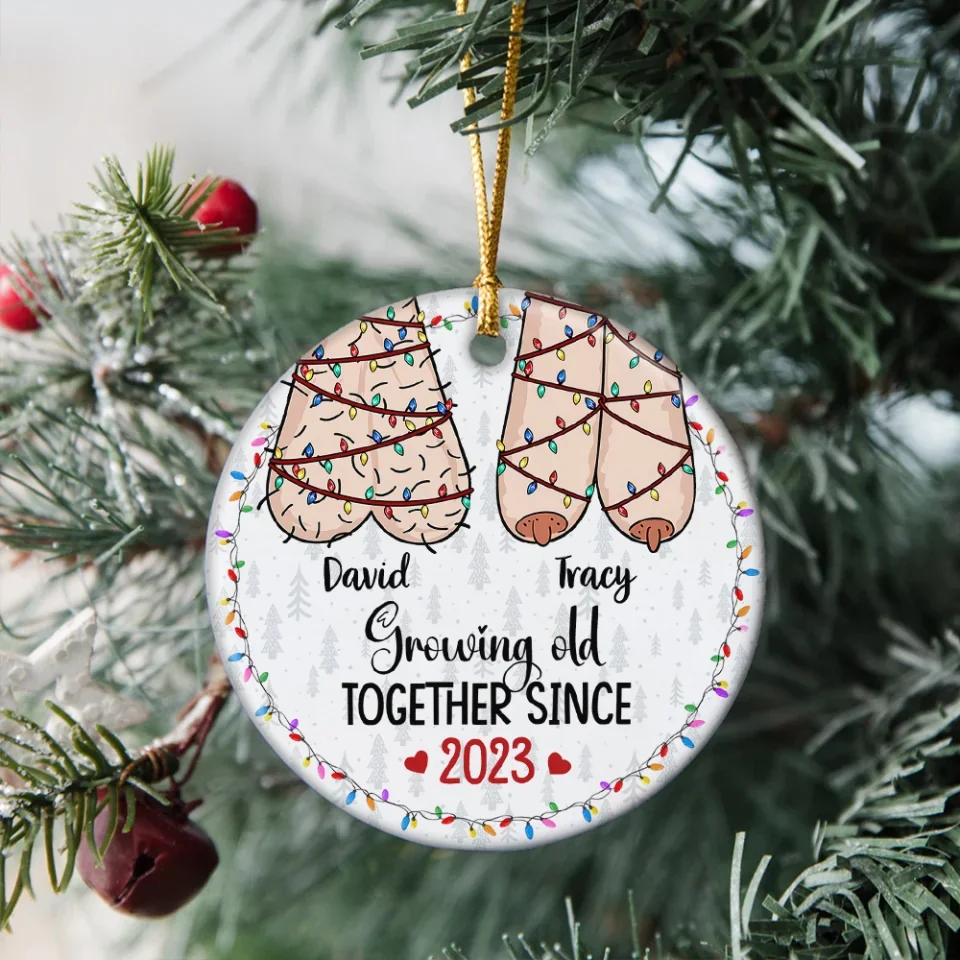 Annoying Each Other For Many Years - Circle Ceramic Ornament - Gift For Couples Christmas - Image 5