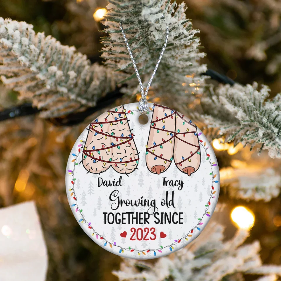 Annoying Each Other For Many Years - Circle Ceramic Ornament - Gift For Couples Christmas - Image 6