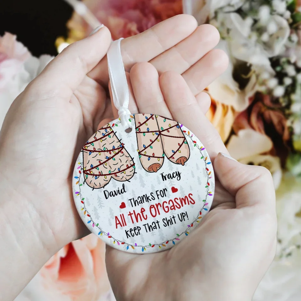 Annoying Each Other For Many Years - Circle Ceramic Ornament - Gift For Couples Christmas - Image 7