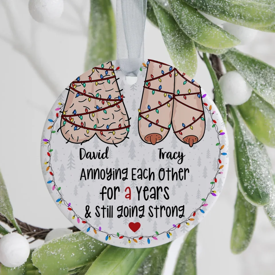 Annoying Each Other For Many Years - Circle Ceramic Ornament - Gift For Couples Christmas - Image 8