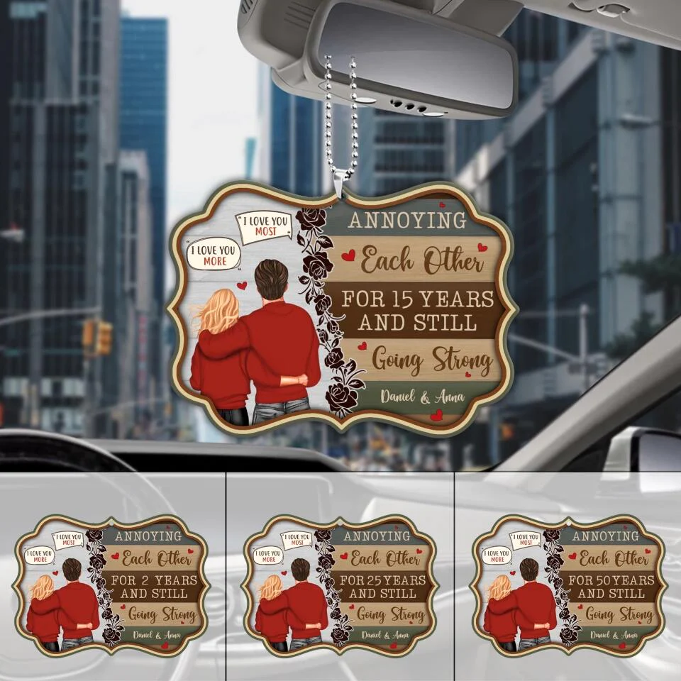 Personalized Valentine Gifts - Annoying Each Other For Many Years Custom Car Ornament Christmas Gift For Couples - Image 3