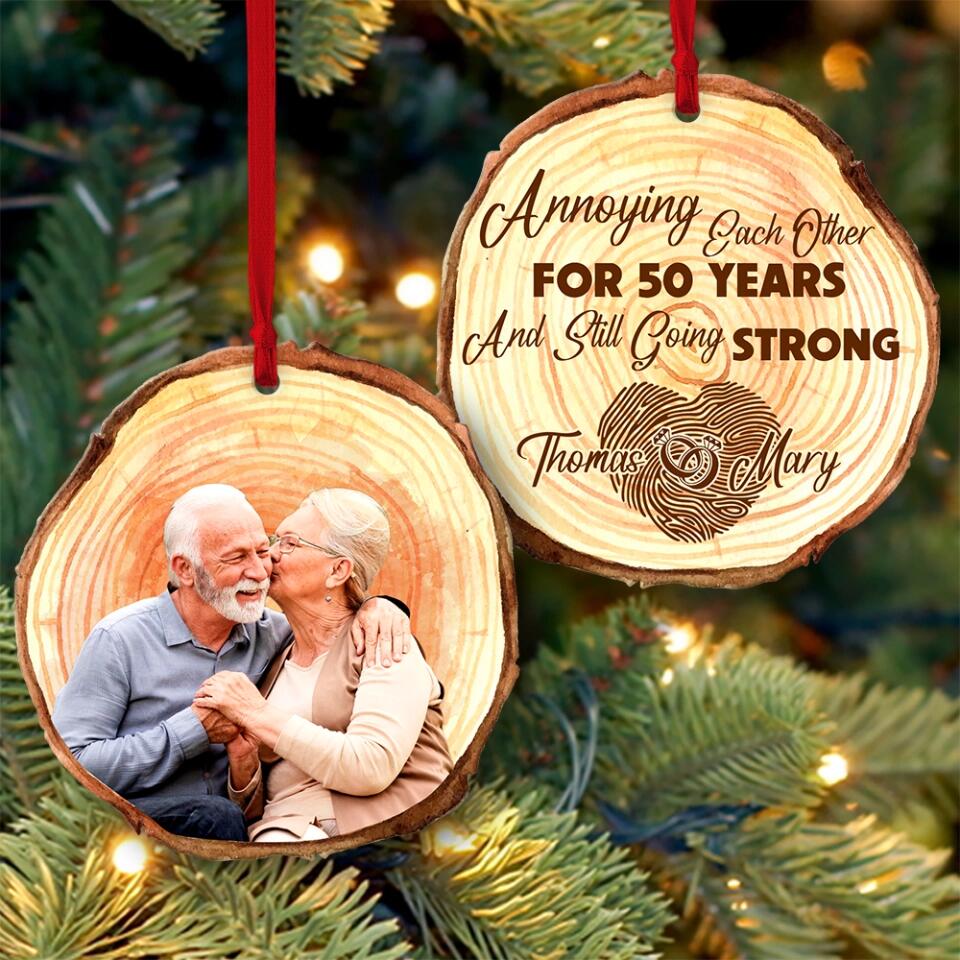 Annoying Each Other For Many Years - Personalized Custom Shape Wooden Ornament - Best Anniversary Gifts for Parents Dad Mom Wife Husband - Image 5