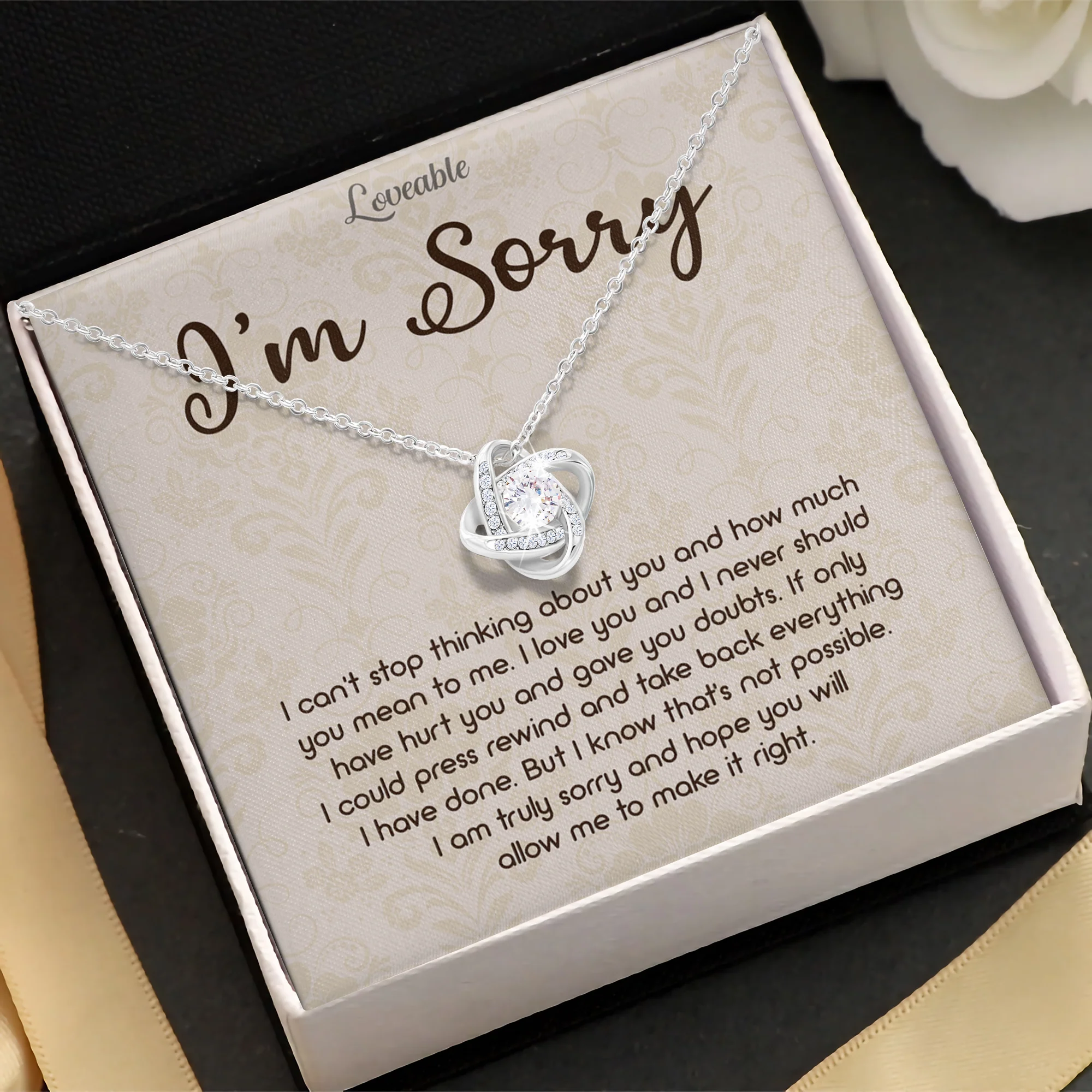 Apology Gifts for Her - Sorry Gifts for Girlfriend, Wife - Love Knot Necklace - Ladies Necklace - Image 3