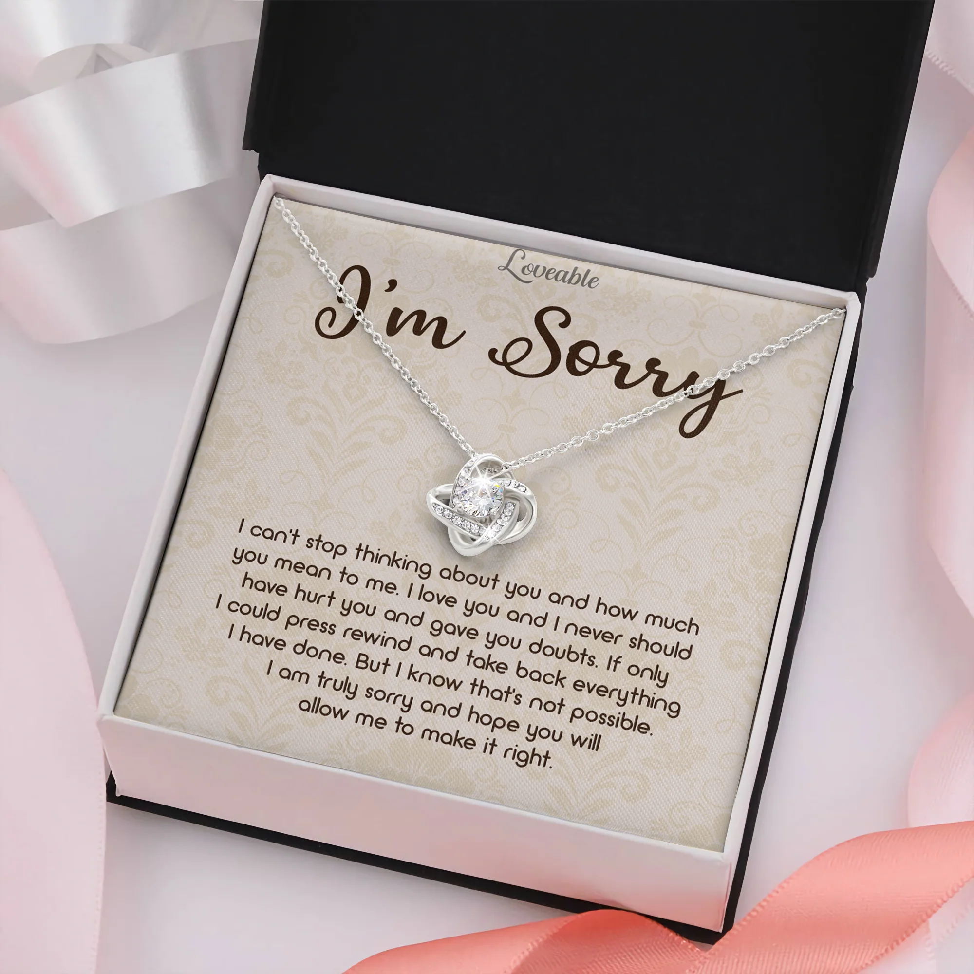Apology Gifts for Her - Sorry Gifts for Girlfriend, Wife - Love Knot Necklace - Ladies Necklace - Image 4