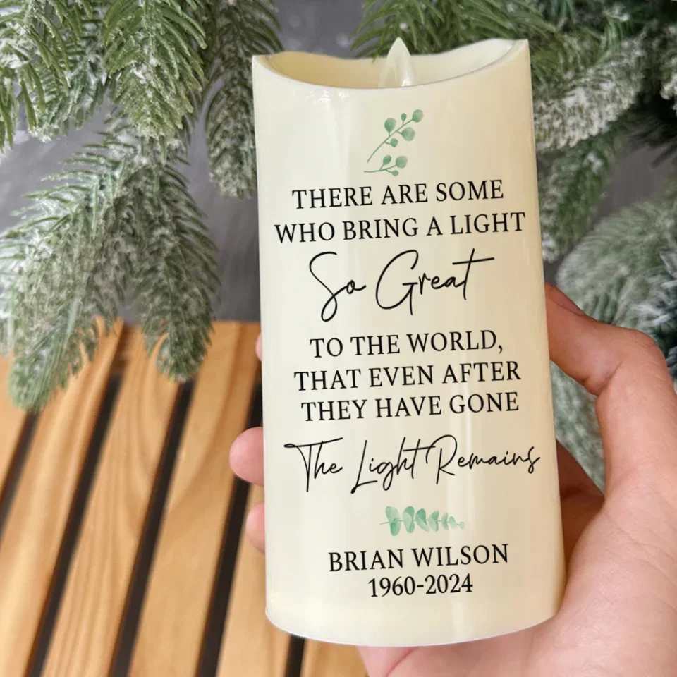 Appreciation Gift for Lost One - Sending a Big Hug - Memorial Sympathy Gift for Appreciated Ones - Personalized Led Candle - Image 2