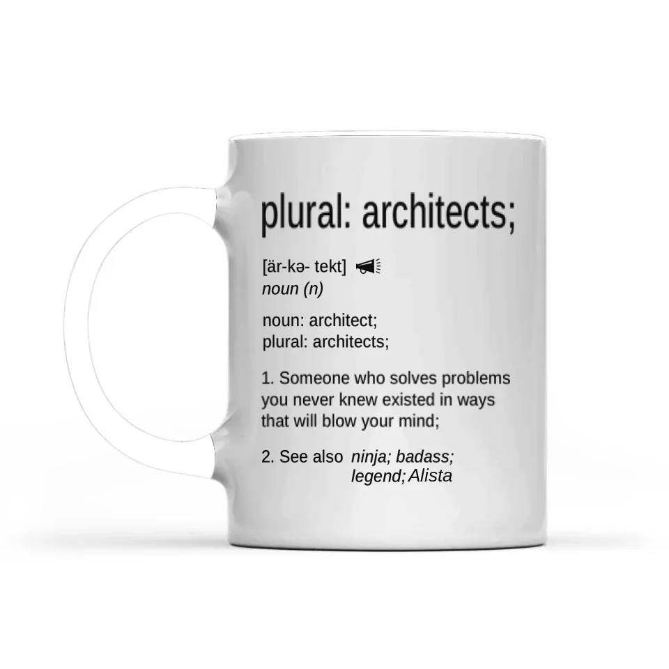 Architect Nutrional Facts - Personalized Coffee Mug with Name - Gift for Your Architect, Bestie, Self Gift - Image 9