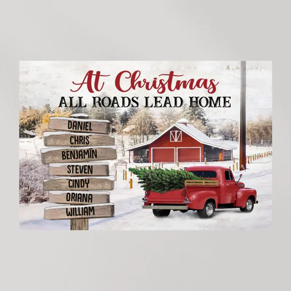 At Christmas All Roads Lead Home - Housewarming Gifts - Custom Canvas Poster - Christmas Gift For Family - Image 10