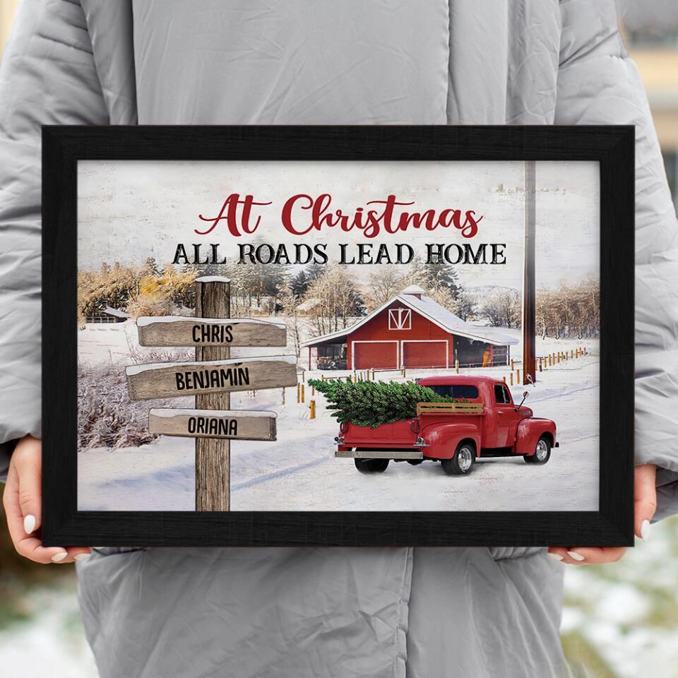 At Christmas All Roads Lead Home - Housewarming Gifts - Custom Canvas Poster - Christmas Gift For Family - Image 11