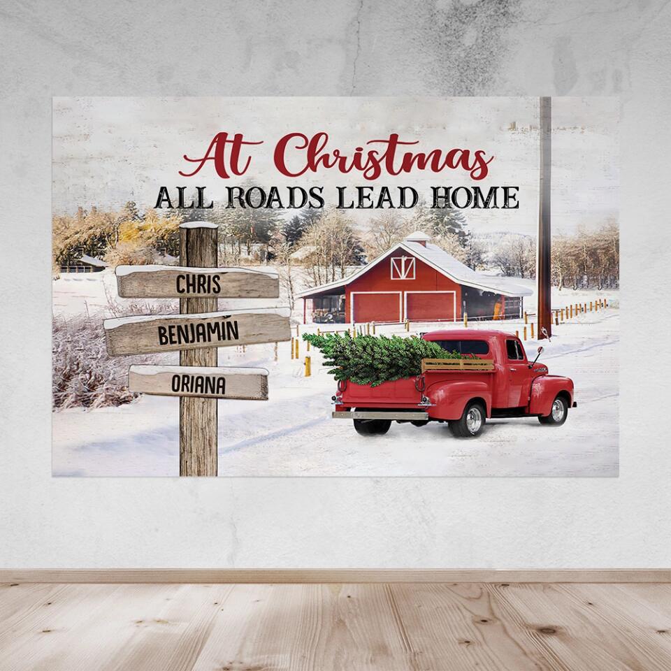 At Christmas All Roads Lead Home - Housewarming Gifts - Custom Canvas Poster - Christmas Gift For Family - Image 12