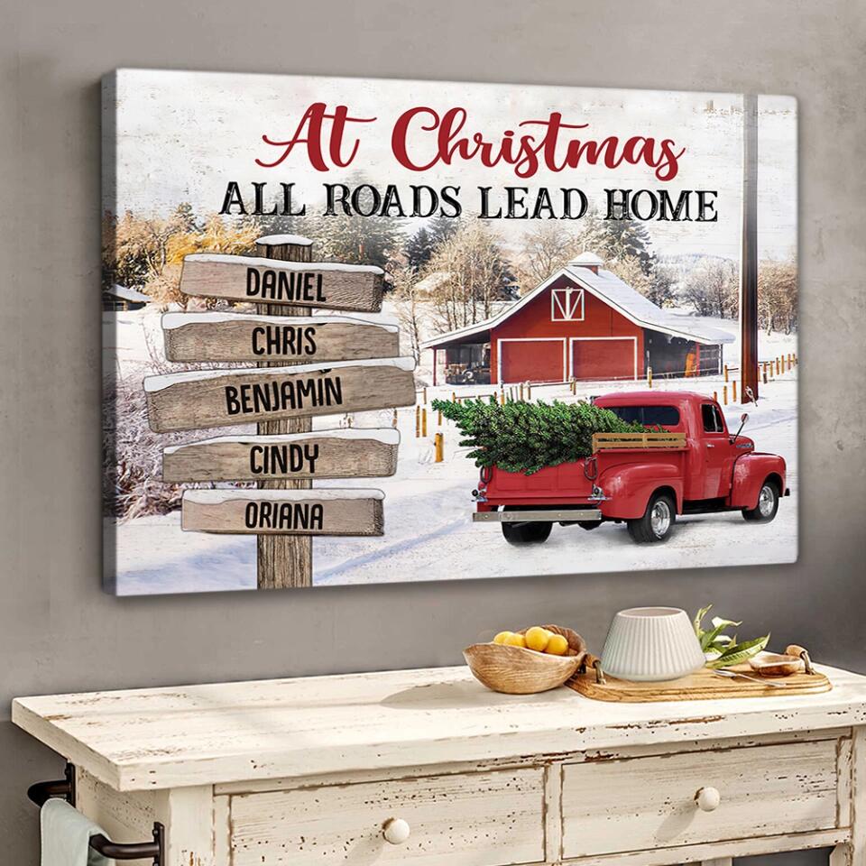 At Christmas All Roads Lead Home - Housewarming Gifts - Custom Canvas Poster - Christmas Gift For Family - Image 7