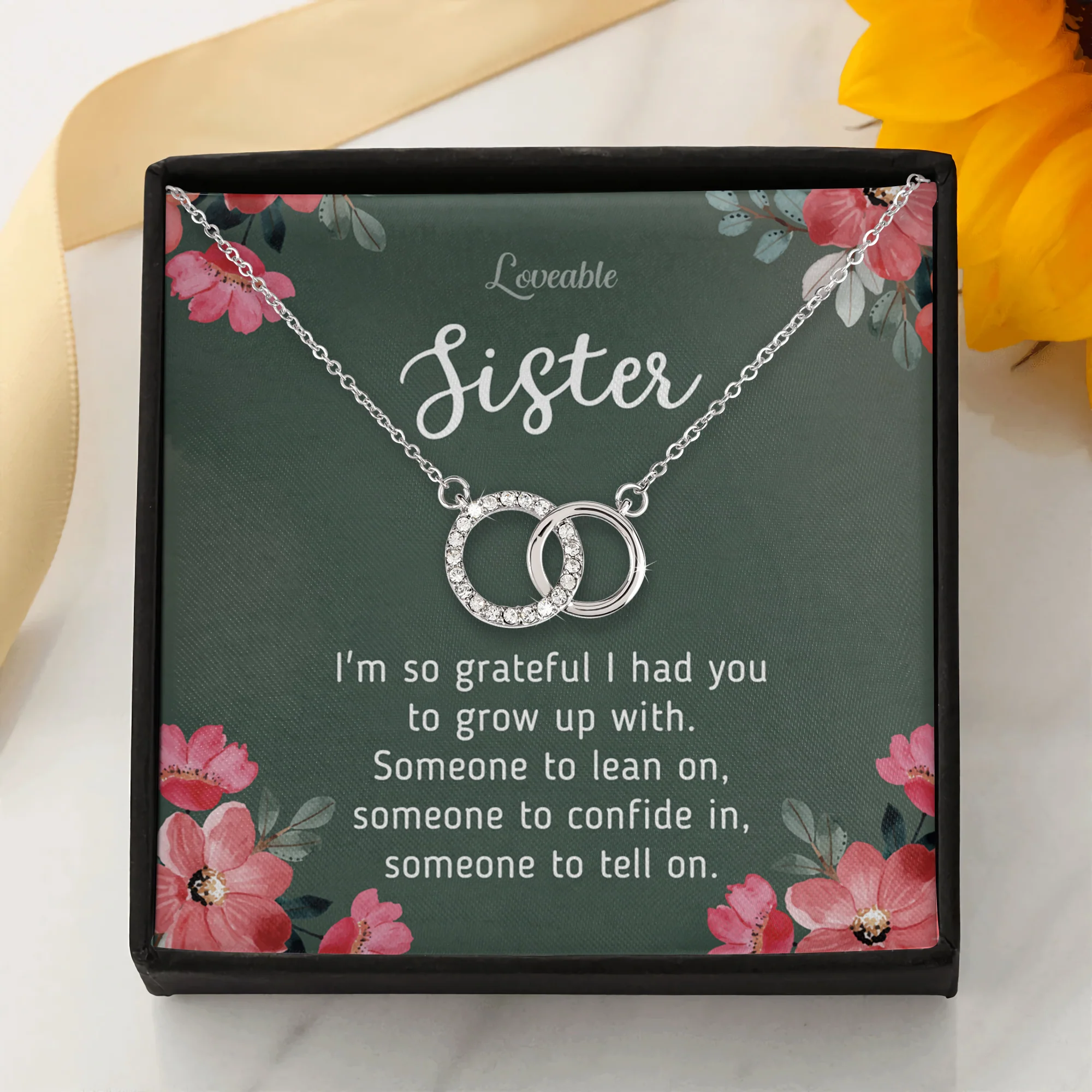 Awesome Gift for Sister, Perfect Pair Necklace, Sister Gifts from Sister, Thank You Gifts for Sister Jewelry - Image 3